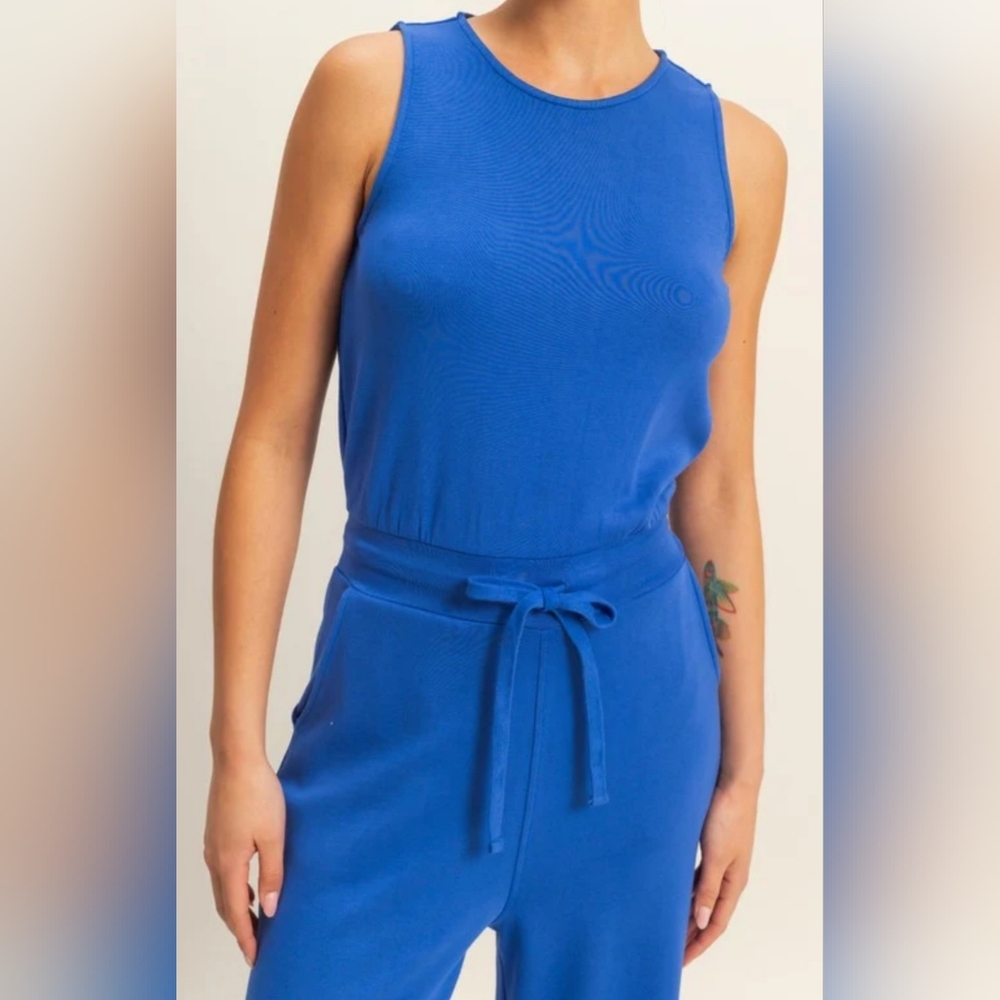 (NWOT) Royal Blue Sleeveless Jumpsuit - Picture 2 of 7